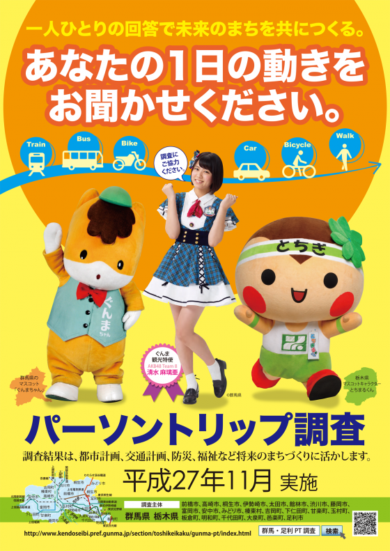 群馬県代表・清水麻璃亜がパーソントリップ調査のポスターに登場！