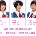 4月19日(水)放送「みゃおのON8＋1【柱NIGHT with AKB48】」に小田えりな、佐藤栞、太田奈緒が出演！