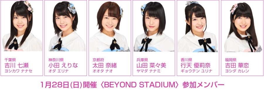 1月28日(日)開催〈BEYOND STADIUM〉チーム8参加メンバー決定！